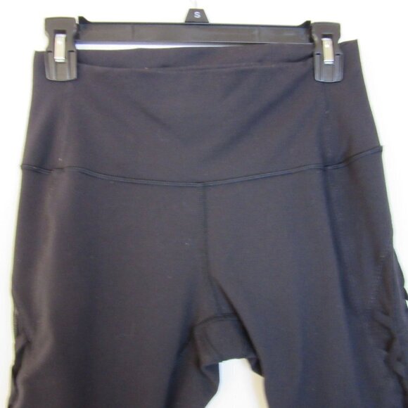 Lululemon Leggings Black Braided Mesh Gym Athletic Comfy 7/8 Length Women's 8 - Picture 4 of 7